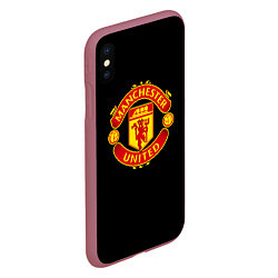 Чехол iPhone XS Max матовый Manchester United fc club, цвет: 3D-малиновый — фото 2