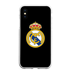 Чехол iPhone XS Max матовый Real madrid fc club, цвет: 3D-белый