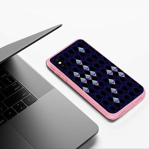 Чехол iPhone XS Max матовый Криптовалюта Ethereum на черном / 3D-Баблгам – фото 3