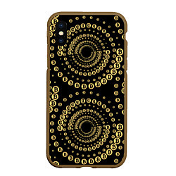 Чехол iPhone XS Max матовый Золотой Биткоин на черном, цвет: 3D-коричневый