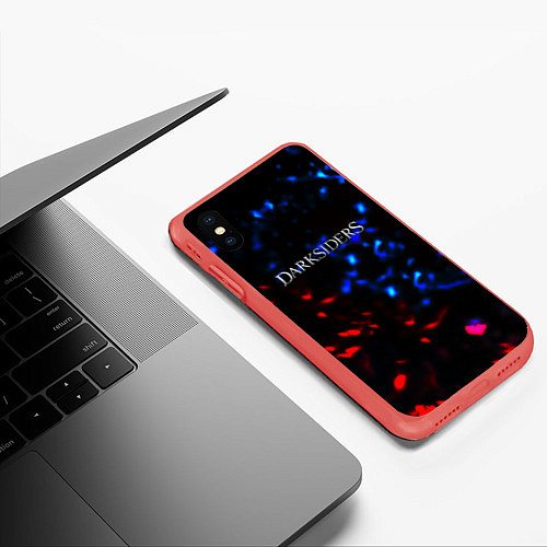 Чехол iPhone XS Max матовый Darksiders space logo / 3D-Красный – фото 3