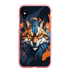Чехол iPhone XS Max матовый Мудрый волк, цвет: 3D-баблгам