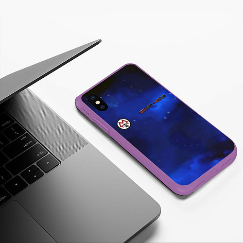 Чехол iPhone XS Max матовый Metro 2033 космос / 3D-Фиолетовый – фото 3