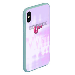 Чехол iPhone XS Max матовый Love is everywhere on gradient, цвет: 3D-мятный — фото 2