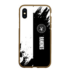 Чехол iPhone XS Max матовый Ramones краски абстракция, цвет: 3D-коричневый