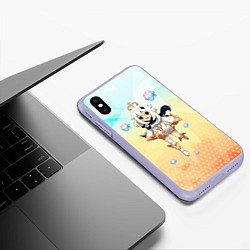 Чехол iPhone XS Max матовый Геншин - Молитва Паймон, цвет: 3D-светло-сиреневый — фото 2