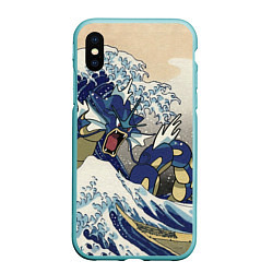 Чехол iPhone XS Max матовый Kanagawa wave - Gyarados, цвет: 3D-мятный