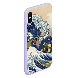 Чехол iPhone XS Max матовый Kanagawa wave - Gyarados, цвет: 3D-светло-сиреневый — фото 2