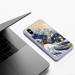 Чехол iPhone XS Max матовый Kanagawa wave - Gyarados, цвет: 3D-светло-сиреневый — фото 2