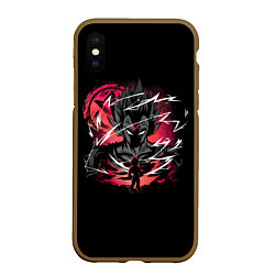 Чехол iPhone XS Max матовый Dragon Ball - Vegeta, цвет: 3D-коричневый