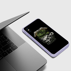 Чехол iPhone XS Max матовый Metallica - skull, цвет: 3D-светло-сиреневый — фото 2