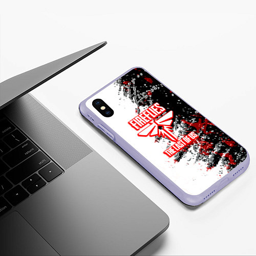 Чехол iPhone XS Max матовый Одни из нас цикады огненное лого / 3D-Светло-сиреневый – фото 3