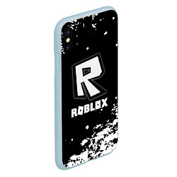 Чехол iPhone XS Max матовый Roblox белая краска, цвет: 3D-голубой — фото 2