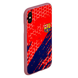 Чехол iPhone XS Max матовый Барселона спорт краски текстура, цвет: 3D-малиновый — фото 2