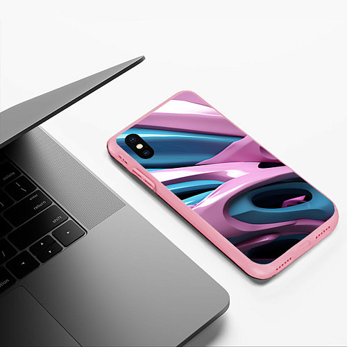 Чехол iPhone XS Max матовый Пластичная абстракция / 3D-Баблгам – фото 3