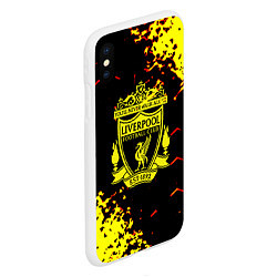 Чехол iPhone XS Max матовый Liverpool жёлтые краски текстура, цвет: 3D-белый — фото 2