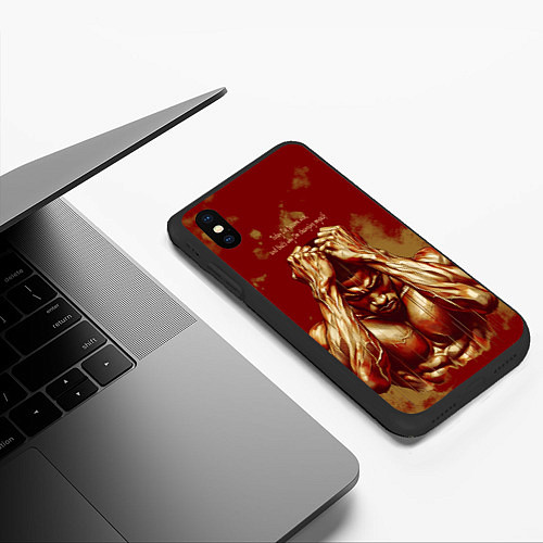 Чехол iPhone XS Max матовый Спортивный мулат / 3D-Черный – фото 3