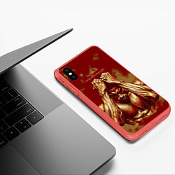 Чехол iPhone XS Max матовый Спортивный мулат, цвет: 3D-красный — фото 2