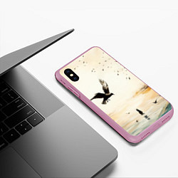 Чехол iPhone XS Max матовый Свобода и тишина, цвет: 3D-розовый — фото 2