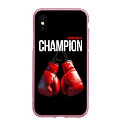 Чехол iPhone XS Max матовый Siberian Rocky Champion, цвет: 3D-розовый