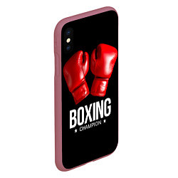 Чехол iPhone XS Max матовый Boxing Champion, цвет: 3D-малиновый — фото 2