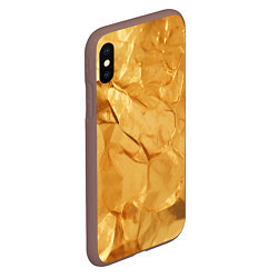 Чехол iPhone XS Max матовый Золотая поверхность камня, цвет: 3D-коричневый — фото 2