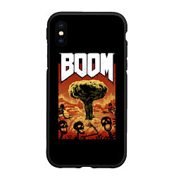 Чехол iPhone XS Max матовый Boom - Doom, цвет: 3D-черный