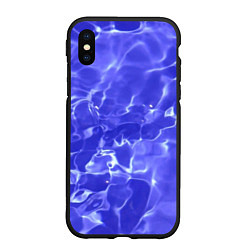 Чехол iPhone XS Max матовый Синяя вода текстура, цвет: 3D-черный