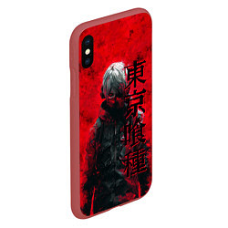 Чехол iPhone XS Max матовый Tokyo Ghoul - Kaneki Ken, цвет: 3D-красный — фото 2