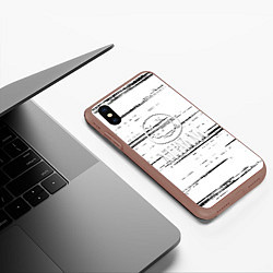 Чехол iPhone XS Max матовый Nirvana штрихи чёрные, цвет: 3D-коричневый — фото 2