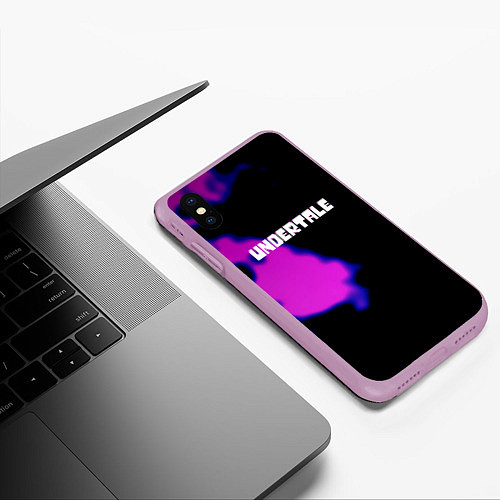 Чехол iPhone XS Max матовый Undertale neon splash / 3D-Сиреневый – фото 3