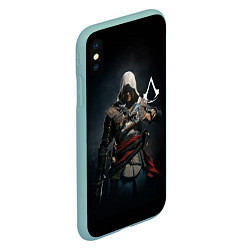 Чехол iPhone XS Max матовый Эдвард Кенуей Assassins black flag, цвет: 3D-мятный — фото 2