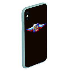 Чехол iPhone XS Max матовый Герб России с ленточками, цвет: 3D-мятный — фото 2