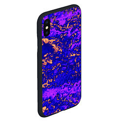 Чехол iPhone XS Max матовый Абстракция золото и фиолетовый, цвет: 3D-черный — фото 2