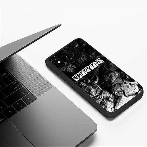 Чехол iPhone XS Max матовый Scorpions black graphite / 3D-Черный – фото 3
