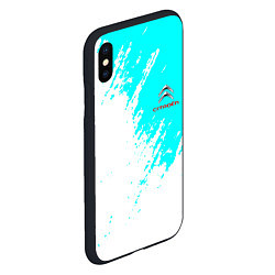 Чехол iPhone XS Max матовый Citroen краски голубой, цвет: 3D-черный — фото 2