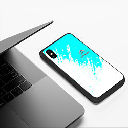 Чехол iPhone XS Max матовый Citroen краски голубой, цвет: 3D-черный — фото 2