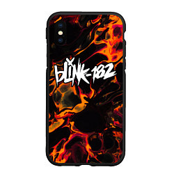 Чехол iPhone XS Max матовый Blink 182 red lava