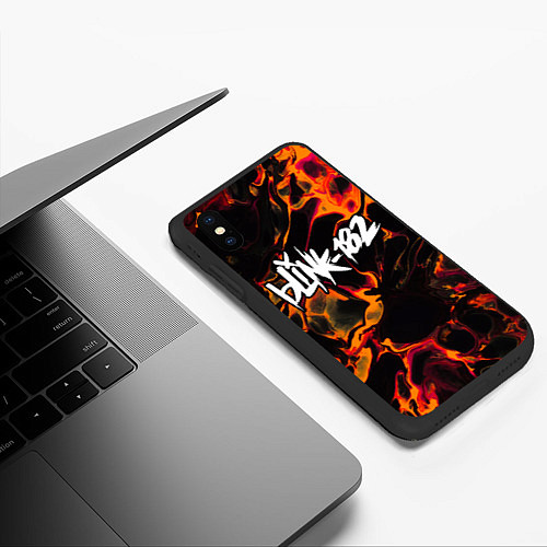 Чехол iPhone XS Max матовый Blink 182 red lava / 3D-Черный – фото 3