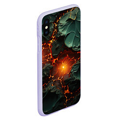 Чехол iPhone XS Max матовый Объемная текстура и лава, цвет: 3D-светло-сиреневый — фото 2