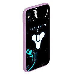 Чехол iPhone XS Max матовый Destiny space color game, цвет: 3D-сиреневый — фото 2