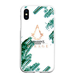 Чехол iPhone XS Max матовый Assasins creed mirage game pattern, цвет: 3D-белый