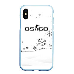 Чехол iPhone XS Max матовый Cs go зимний стиль лого, цвет: 3D-голубой