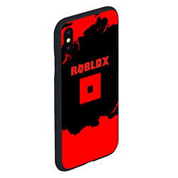 Чехол iPhone XS Max матовый Roblox краски красные, цвет: 3D-черный — фото 2