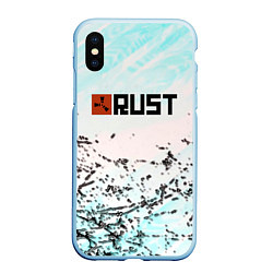 Чехол iPhone XS Max матовый Rust game текстура, цвет: 3D-голубой