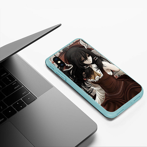 Чехол iPhone XS Max матовый Touhou Project Рейму sad / 3D-Мятный – фото 3