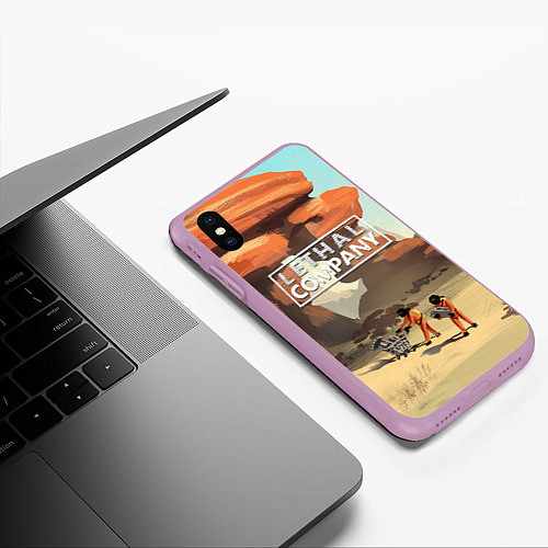 Чехол iPhone XS Max матовый Lethal Company: Art / 3D-Сиреневый – фото 3