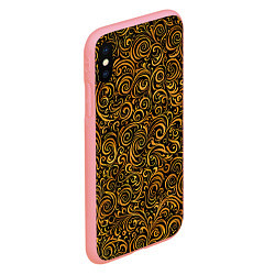 Чехол iPhone XS Max матовый Золотые узоры завитки, цвет: 3D-баблгам — фото 2