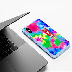 Чехол iPhone XS Max матовый Color abstraction - summer, цвет: 3D-голубой — фото 2