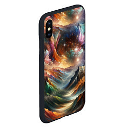 Чехол iPhone XS Max матовый Горы и блеск, цвет: 3D-черный — фото 2